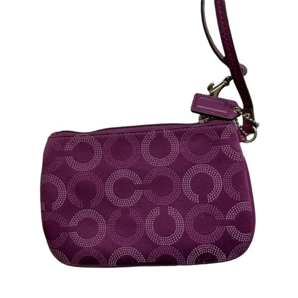Coach op c purple wristlet bag